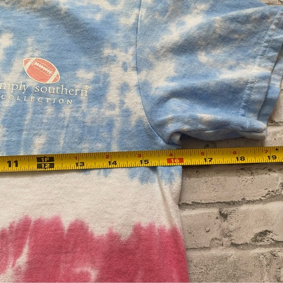 Simply Southern Football Tailgating Blue and Pink Graphic Tee - Picture 6 of 6